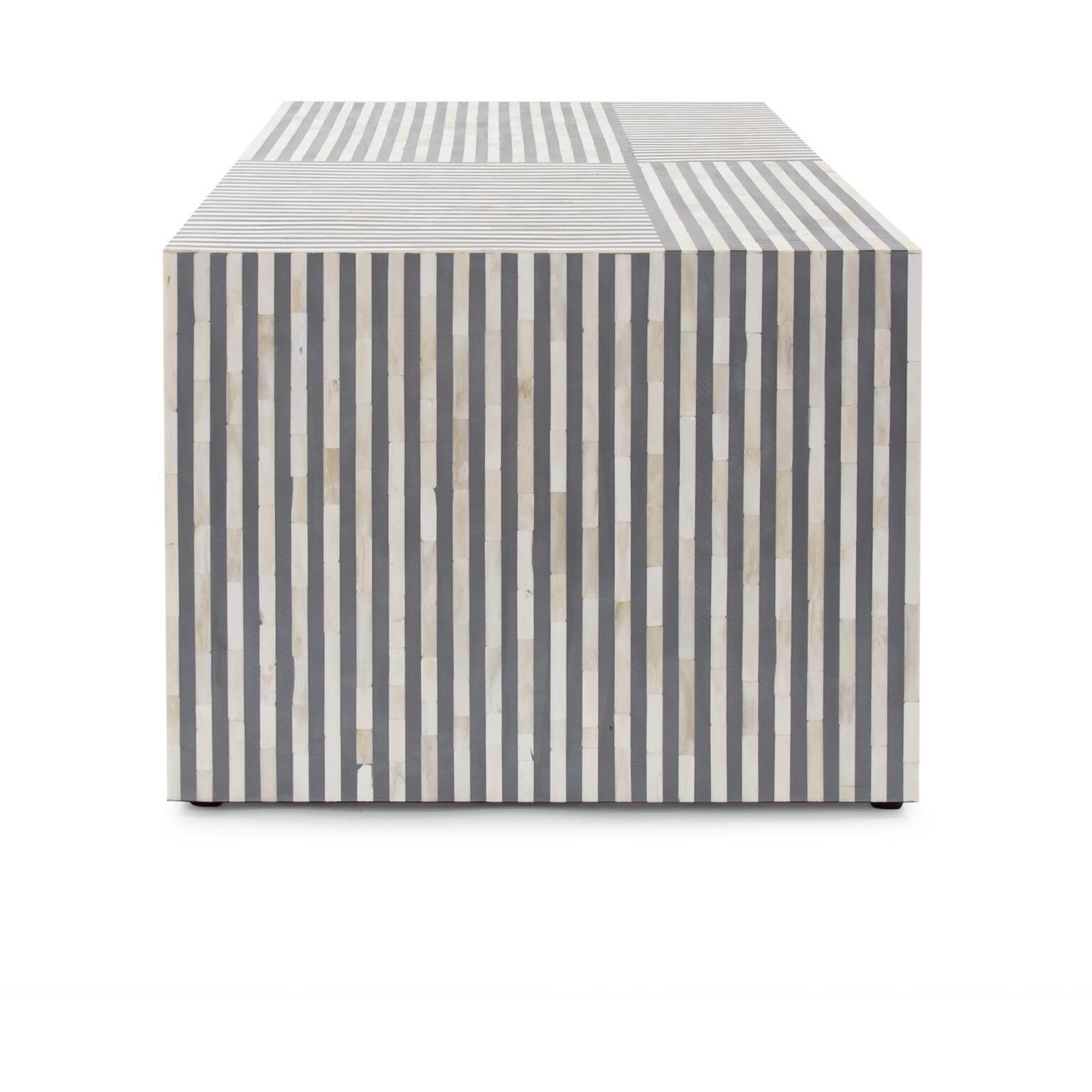 Optimist 48 X 24 inch Gray and Bone Coffee Table