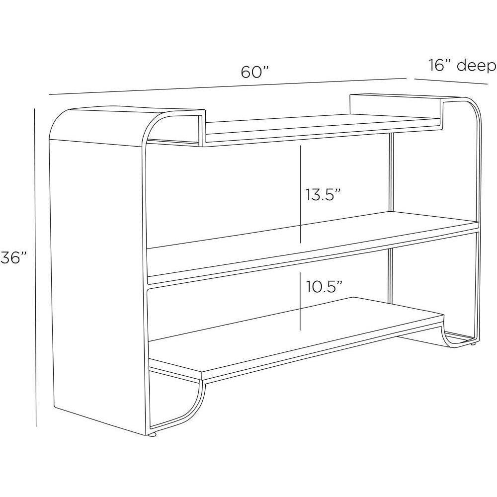 Epton Smoke Mango Wood and Blackened Bronze Bookshelf