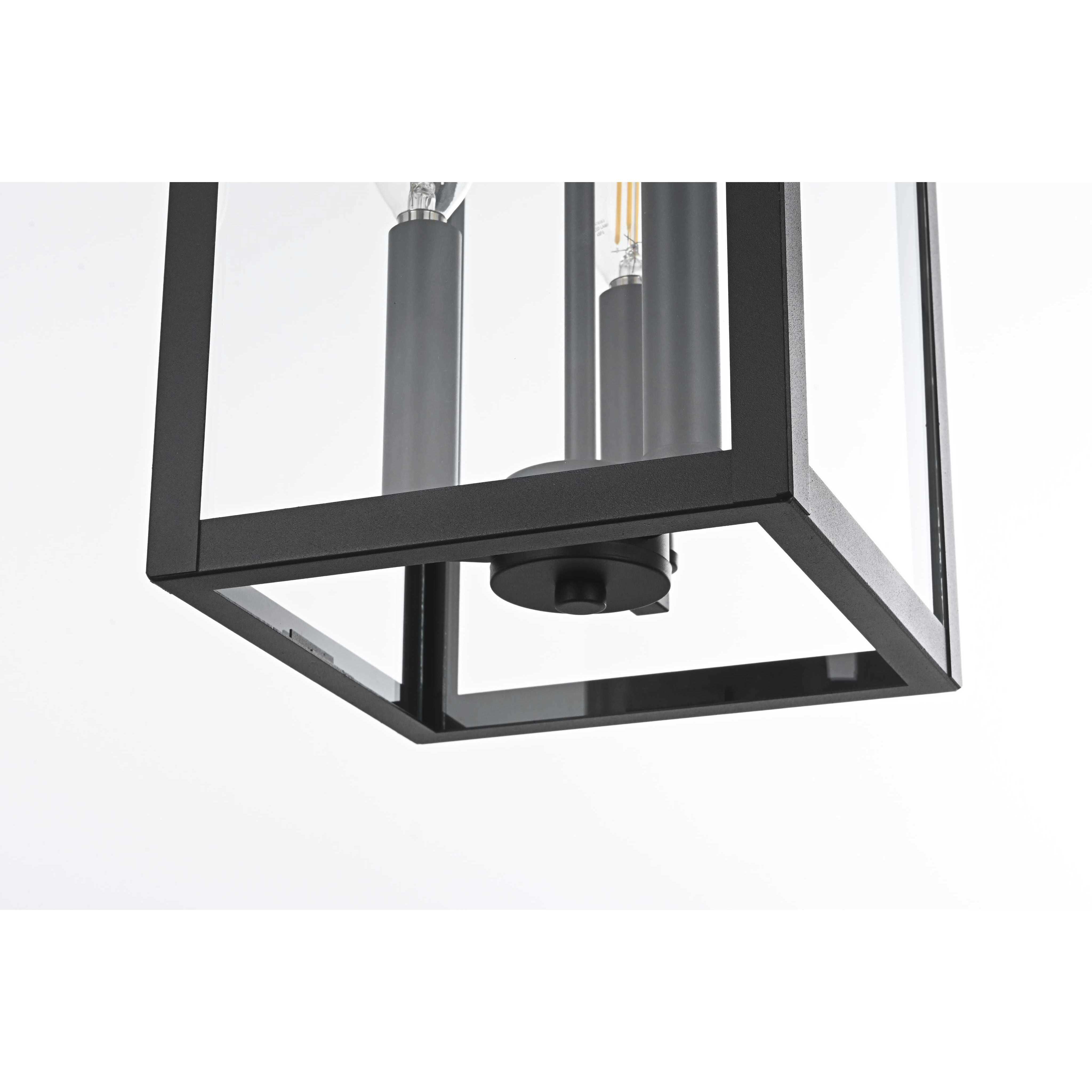 Carlisle 3 Light 9 inch Black Outdoor Pendant
