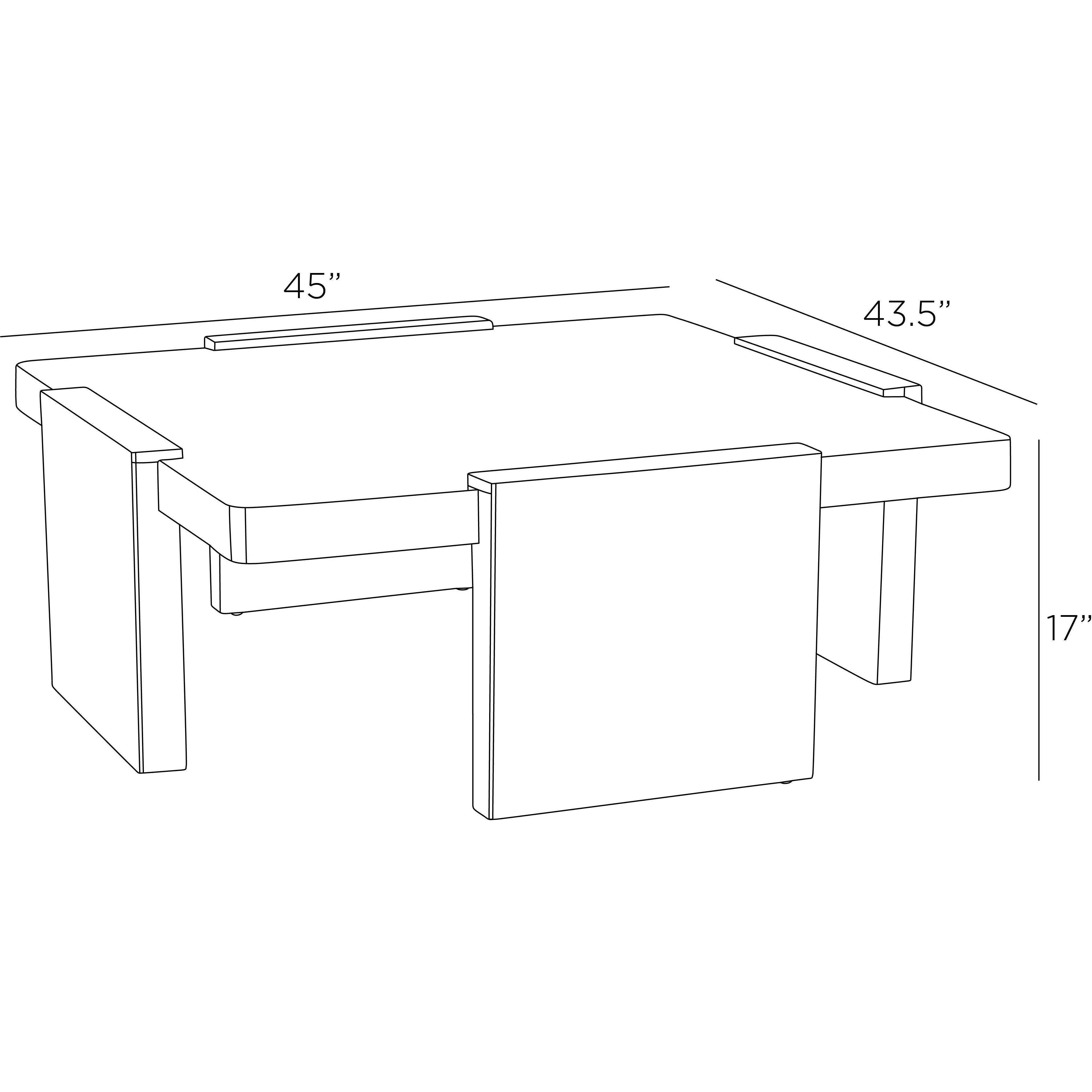 Camden 45 X 43.5 inch Ebony Cocktail Table