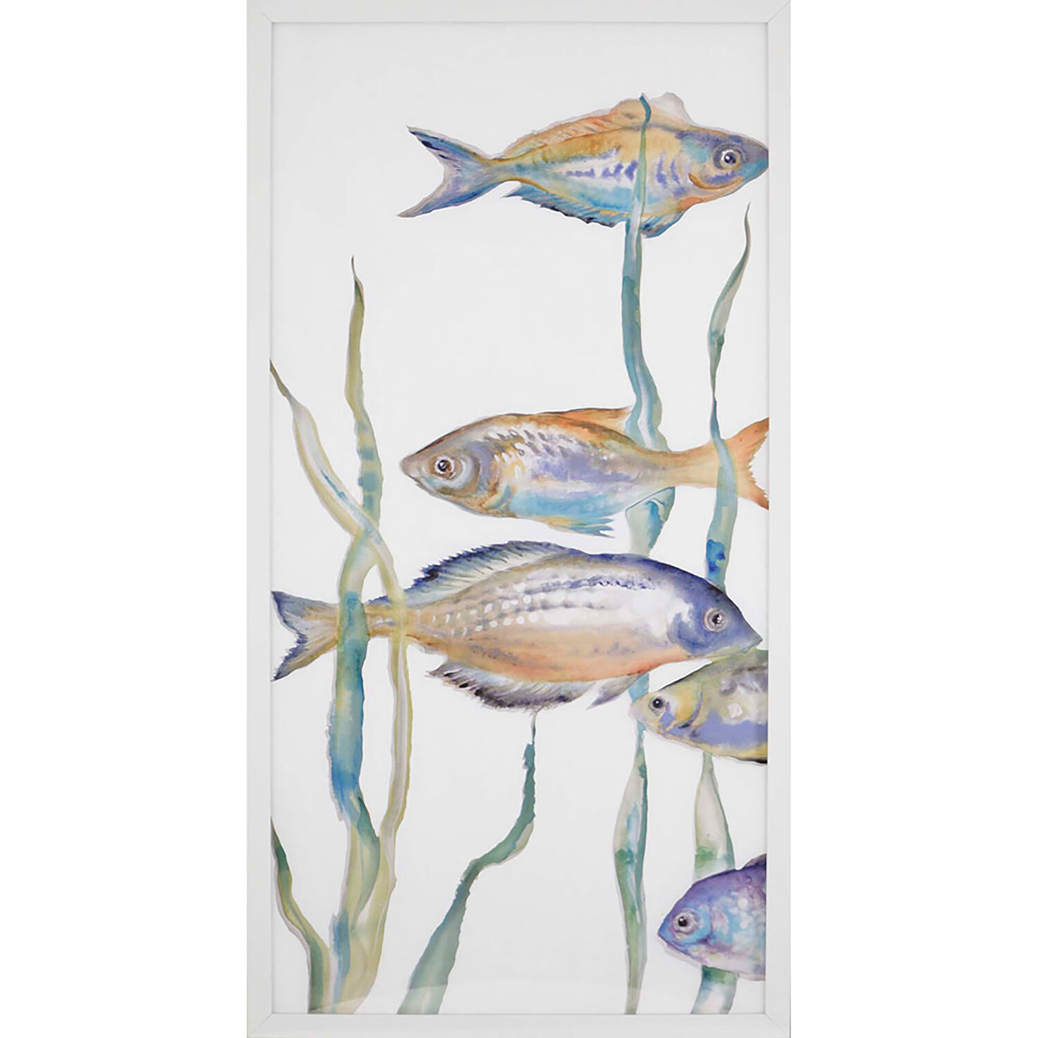 Tropical Paradise Multi and Blue and Orange and White Framed Art, The Studio