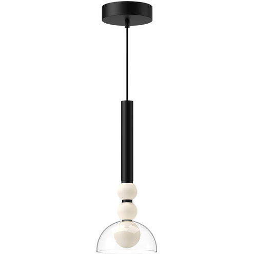 Rise 6 inch Black and Clear Pendant Ceiling Light