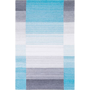 Josef 36 X 24 inch Blue and Blue Area Rug, Viscose and Wool