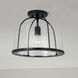 Madison 1 Light 13 inch Matte Black Semi-Flush Mount Ceiling Light, Convertible Dual Mount