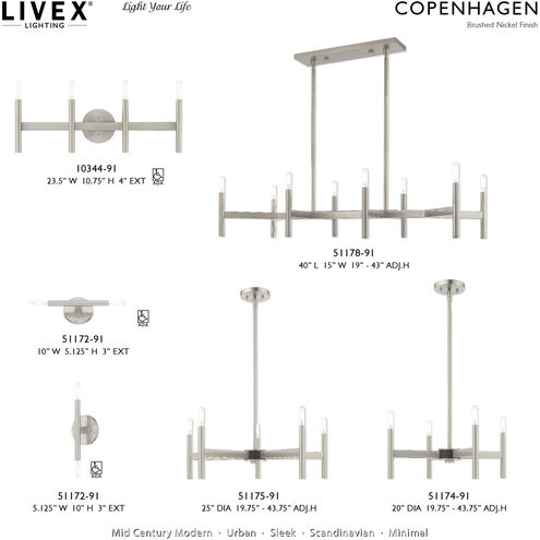 Copenhagen 5 Light 25 inch Brushed Nickel Chandelier Ceiling Light