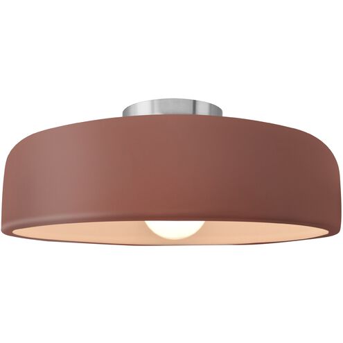 Radiance 1 Light 16 inch Canyon Clay and Brushed Nickel Semi Flush Ceiling Light