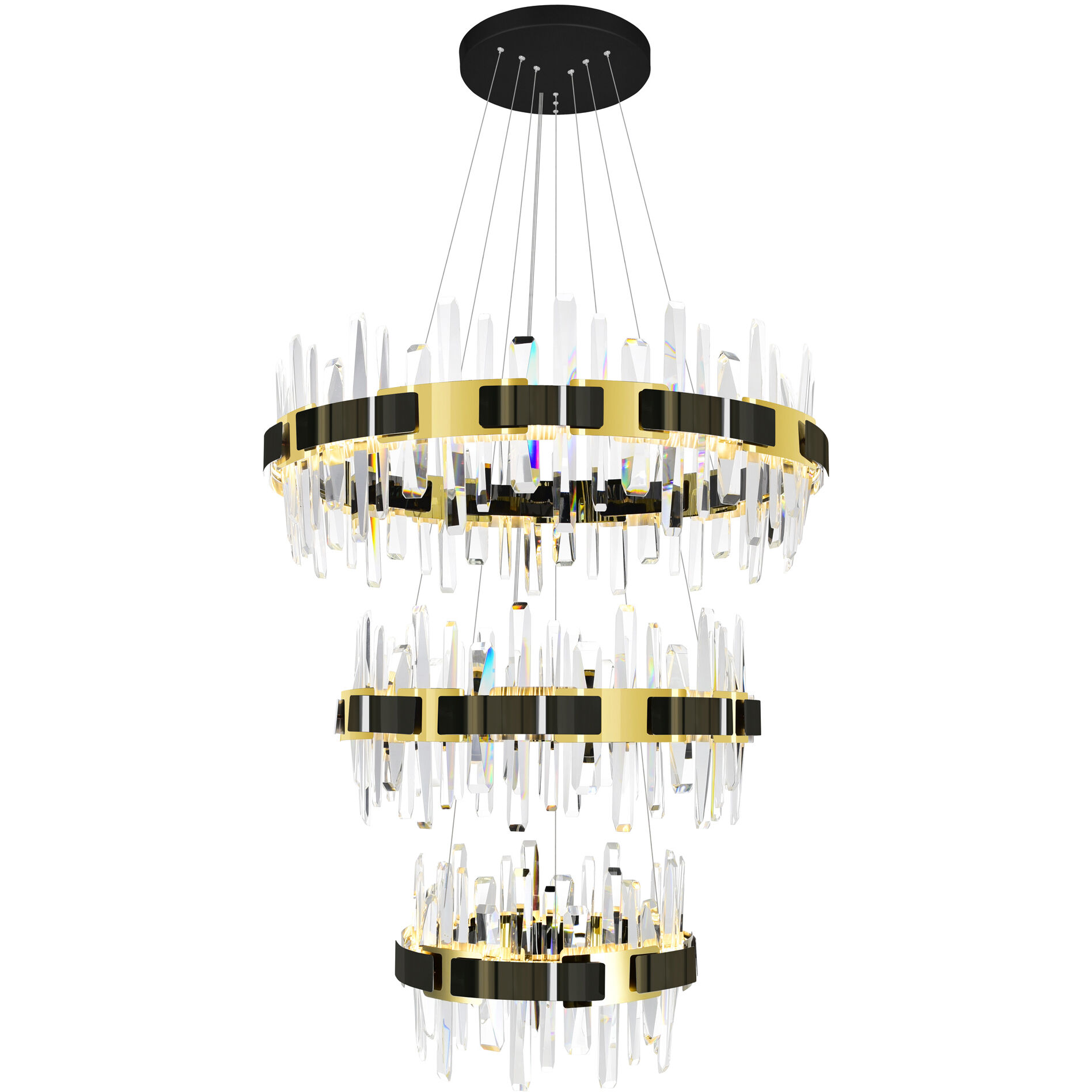 Aya LED Pearl Black Chandelier Ceiling Light