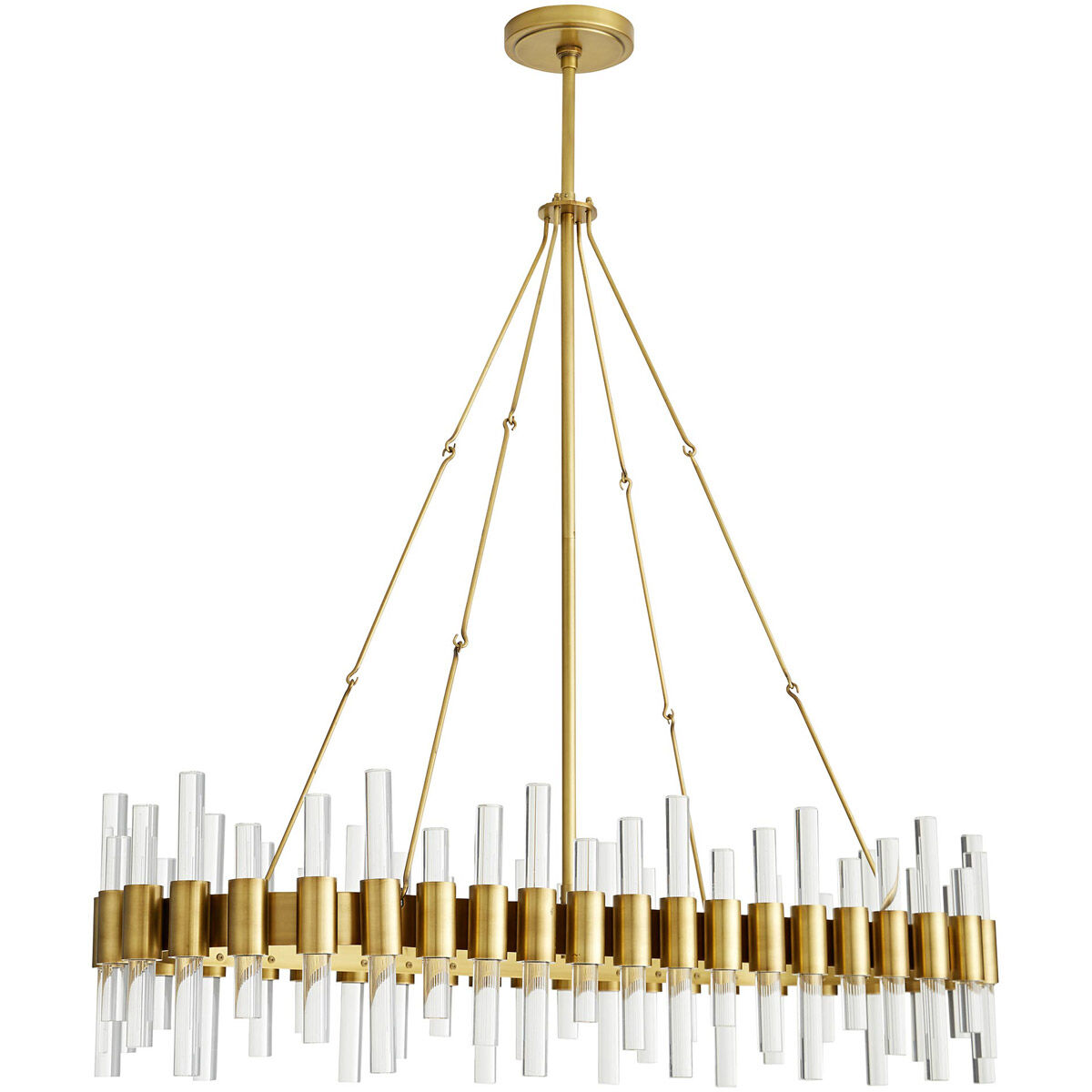 Haskell 10 Light 43 inch Antique Brass Chandelier Ceiling Light, Oval