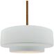 Radiance Collection - Tier Pendant Ceiling Light in Brushed Brass, Dedicated LED, Black Cord, Gloss White (outside and inside of fixture), 14.5W x 5.25H, Form+Finish+Function
