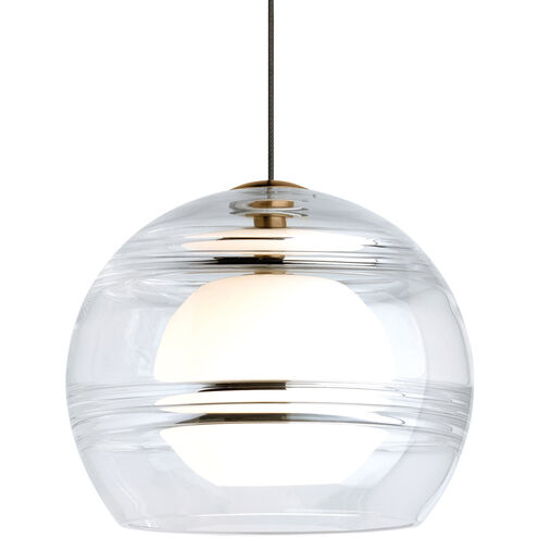 Sean Lavin Sedona 1 Light 12 Aged Brass Low-Voltage Pendant Ceiling Light in MonoRail, Transparent Smoke Glass, LED 90 CRI 3000K