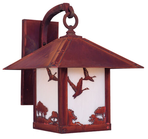 Timber Ridge 1 Light 15 inch Raw Copper Outdoor Wall Mount in Off White