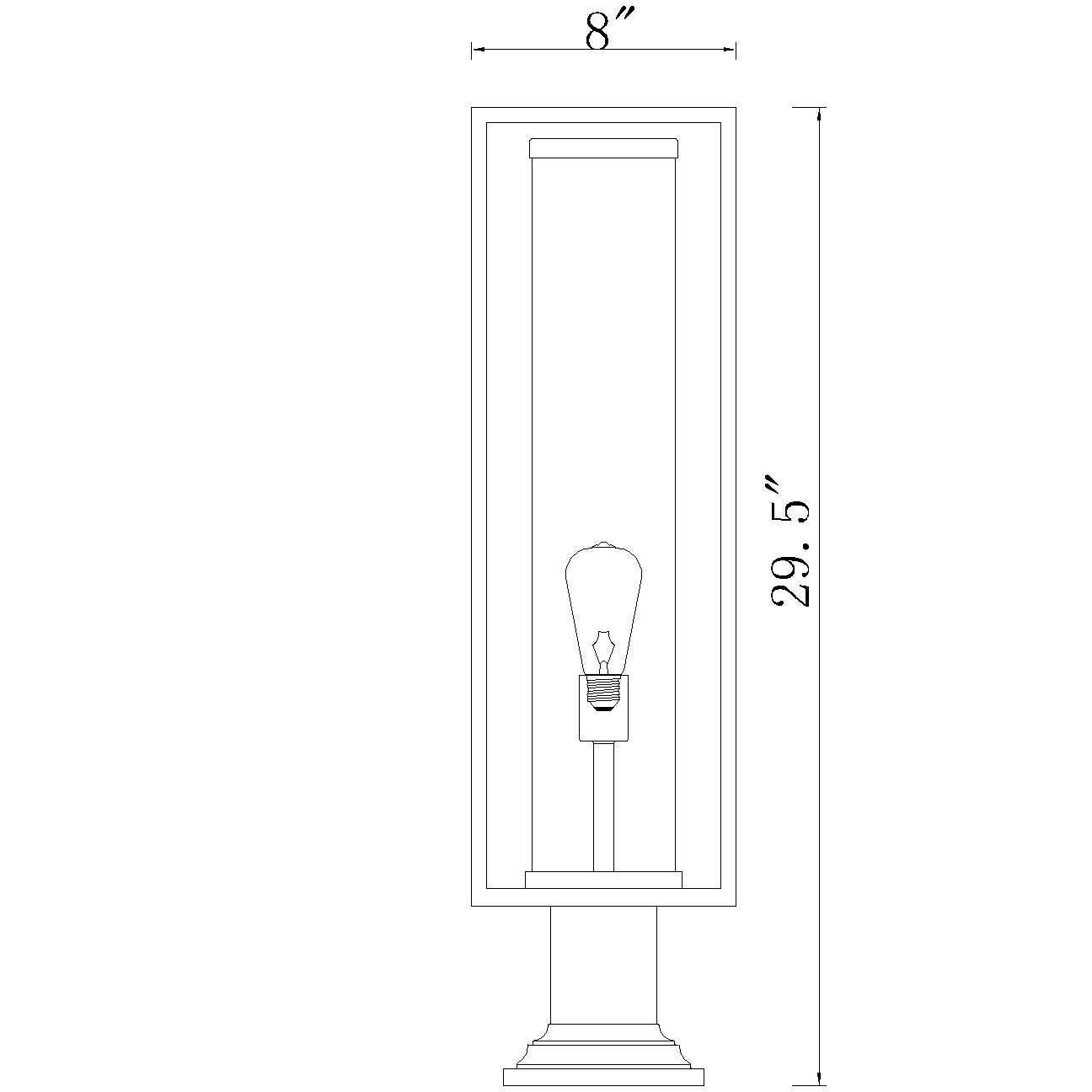 Dunbroch 1 Light 29.75 inch Black Outdoor Pier Mounted Fixture
