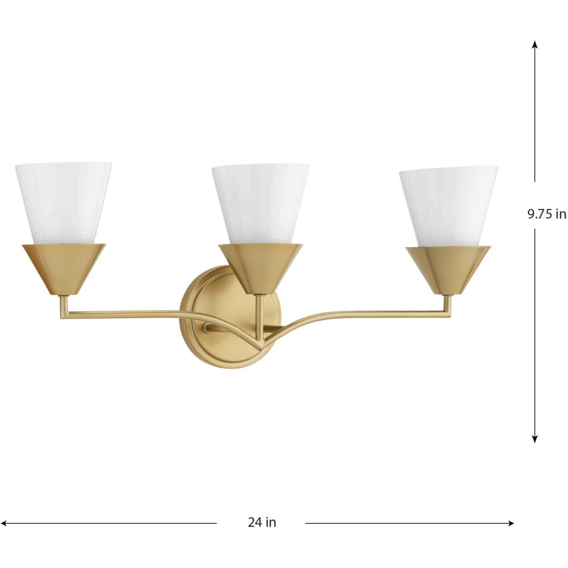 Pinellas 3 Light 24 inch Soft Gold Vanity Light Wall Light, Design Series