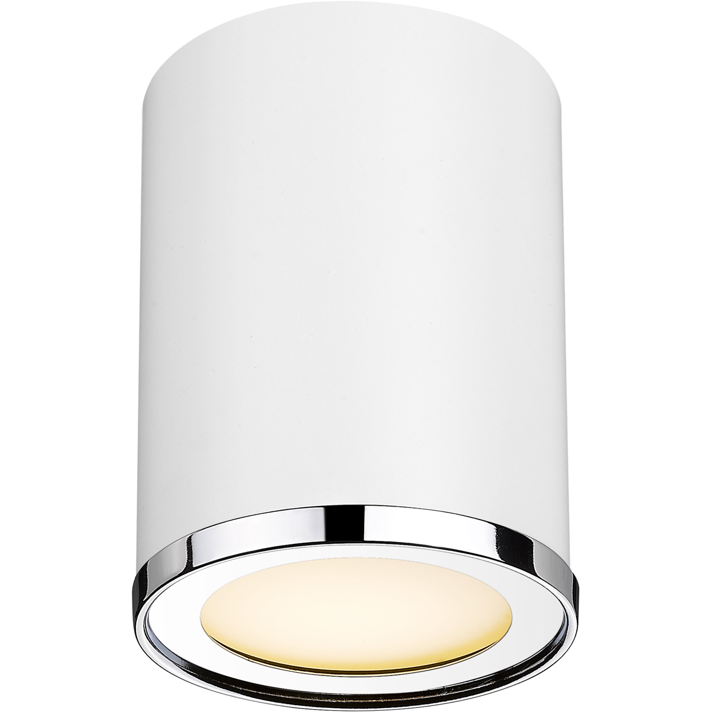 Arlo 1 Light 5.25 inch Matte White and Chrome Flush Mount Ceiling Light
