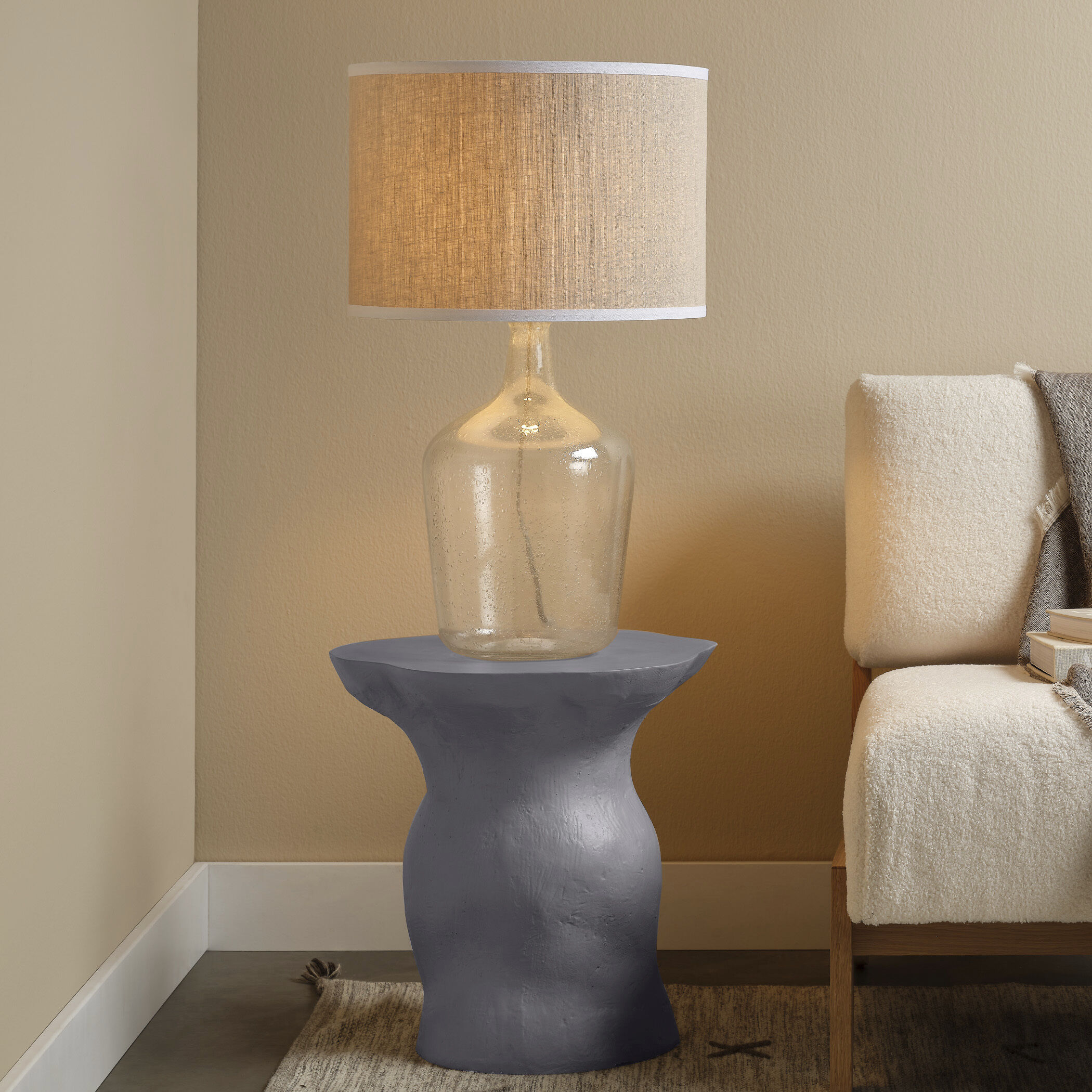 Sculpt 17.75 X 16 inch Steel Grey Side Table