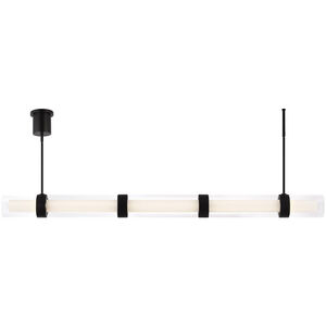 Sean Lavin Wit LED 55.93 inch Black Linear Suspension Ceiling Light in 5 Glass, Integrated LED