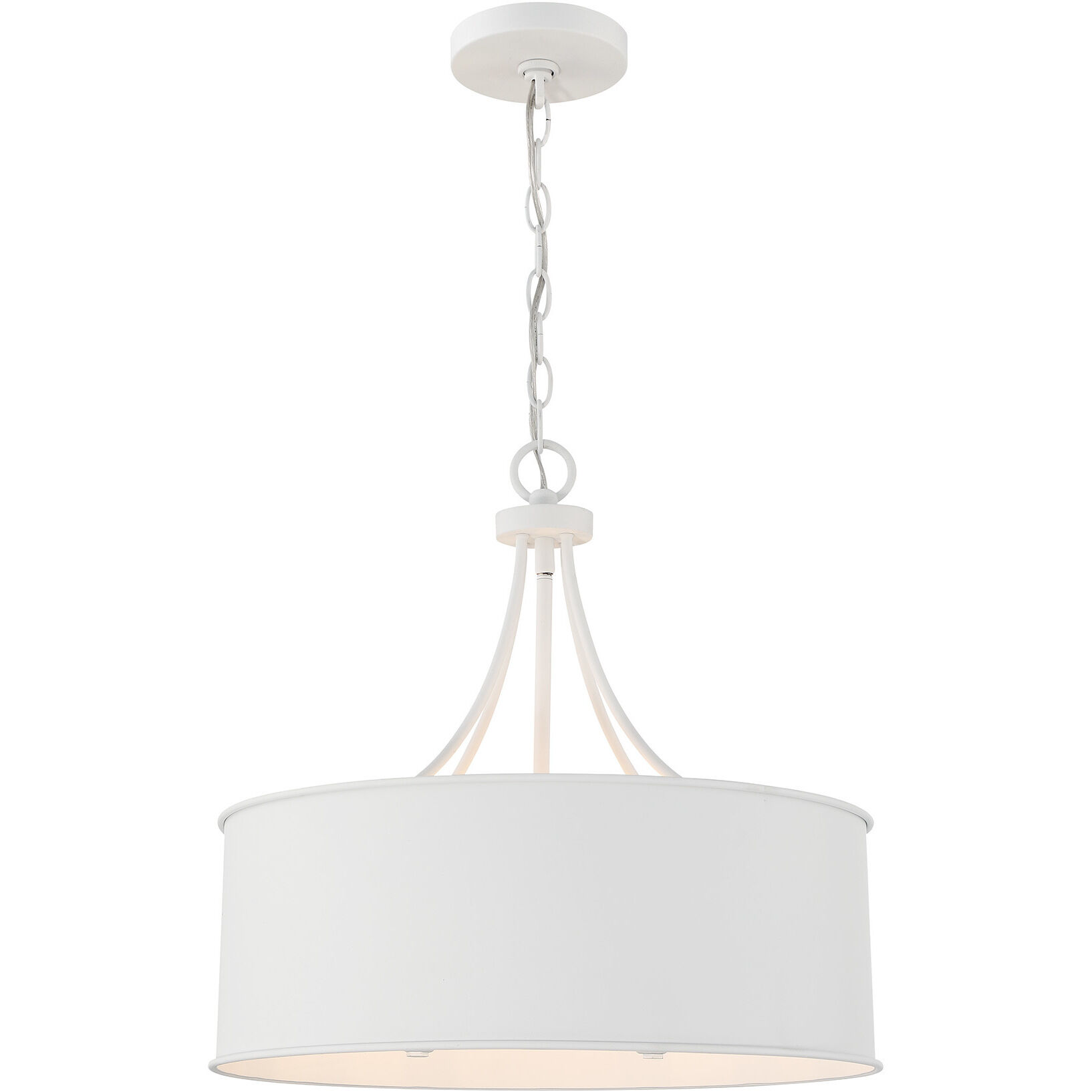 Traditional 4 Light 18 inch Bisque White Pendant Ceiling Light