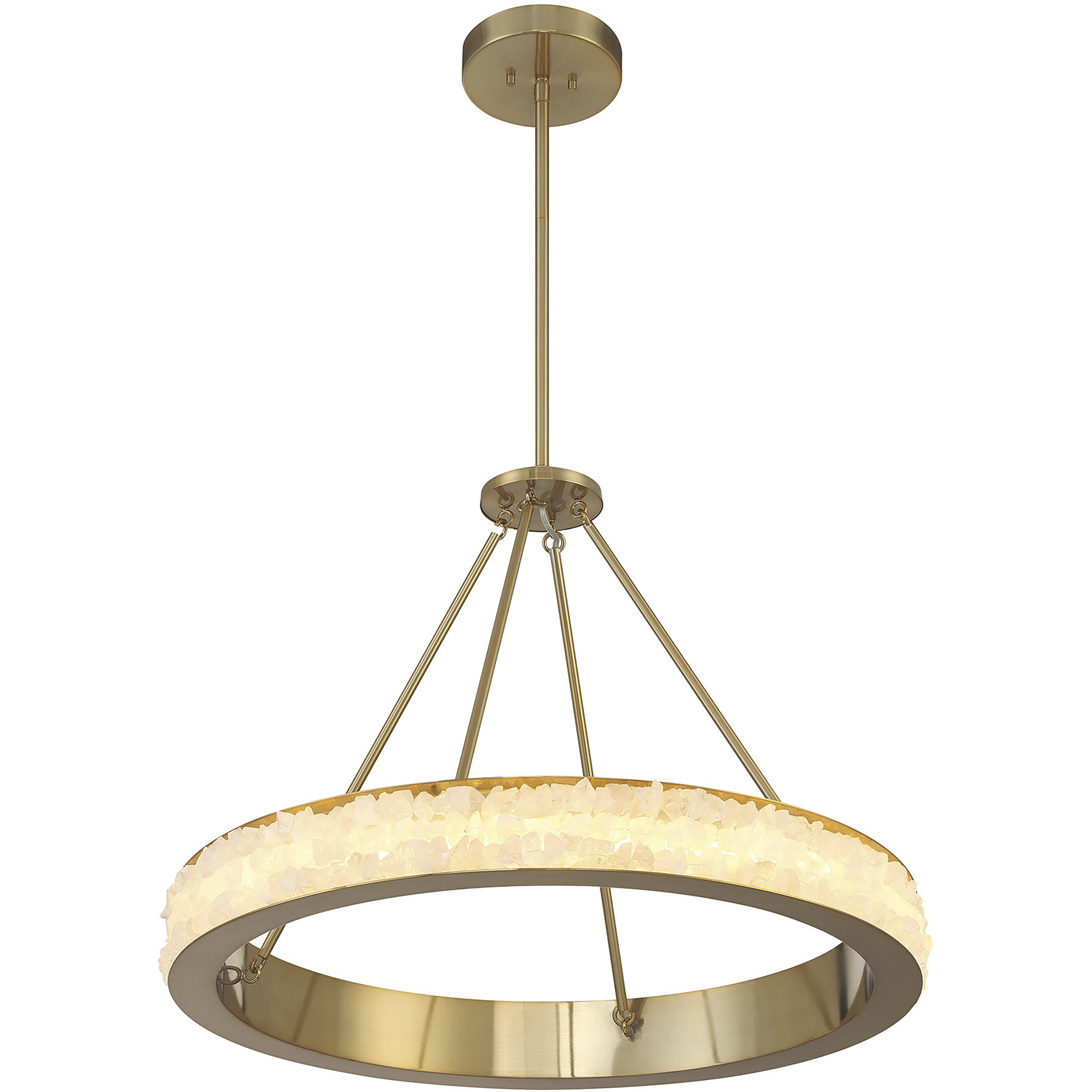 Divinely LED 29 inch Celeste Brass Chandelier Ceiling Light
