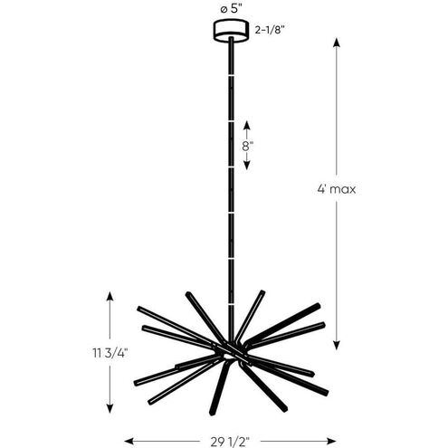 Stellar Pendant LED 29.5 inch Black Pendant Ceiling Light, Indoor