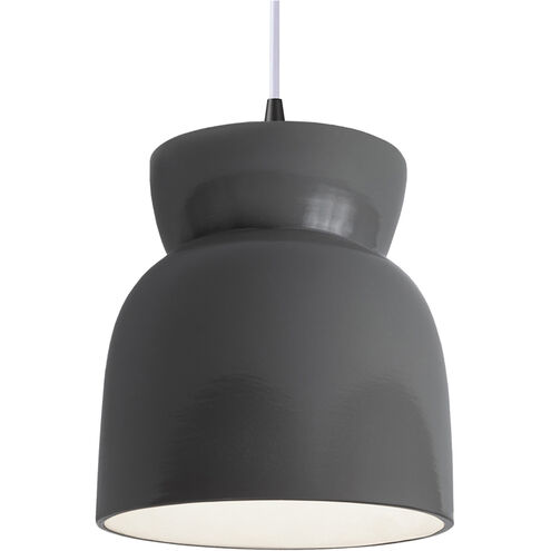Radiance Collection 1 Light 8 inch Gloss Grey Pendant Ceiling Light