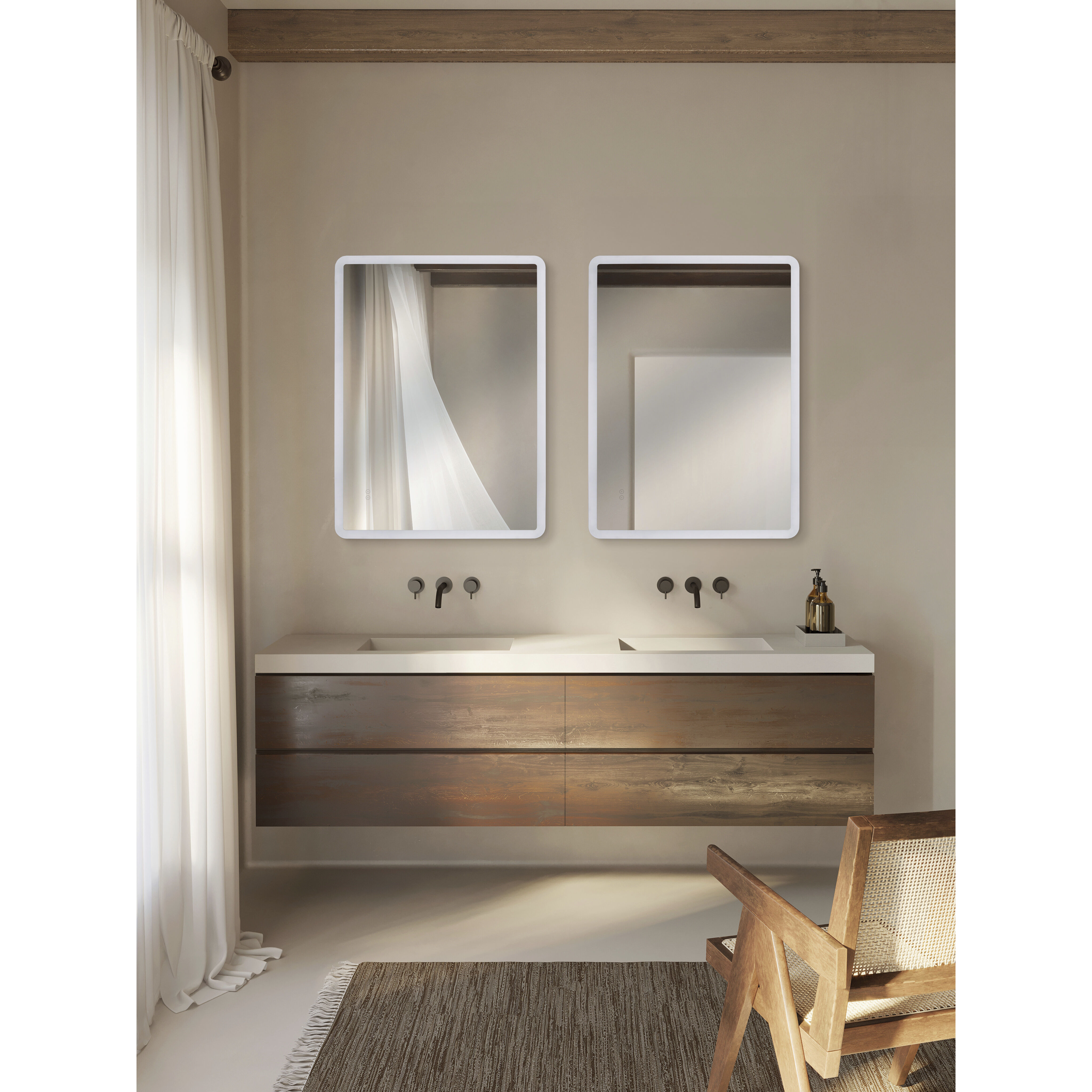 Chassis 48 X 36 inch White Illuminated Mirror, Back Lit