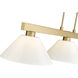 Cobalt 3 Light 49.75 inch Modern Gold Billiard Light Ceiling Light in White Plastic