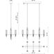 Torres 8 Light 38.25 inch Polished Nickel Linear Pendant Ceiling Light