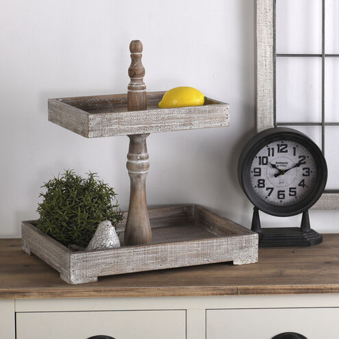 Adornment Distressed Wood and Distressed Wood Tiered Tray