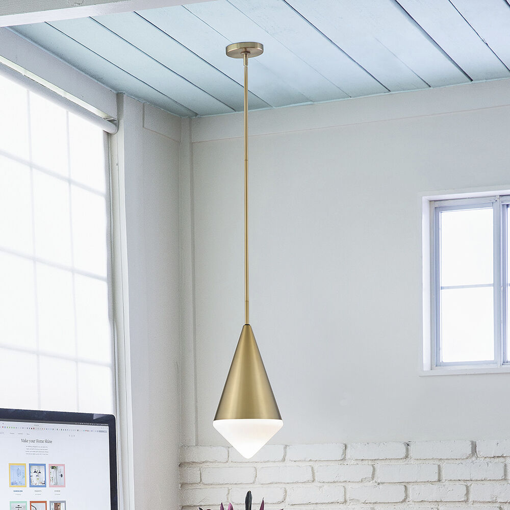 Betty LED 9.5 inch Lacquered Brass Pendant Ceiling Light