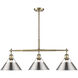 Orwell 3 Light 35.75 inch Aged Brass Kitchen Island Light Ceiling Light in Pewter