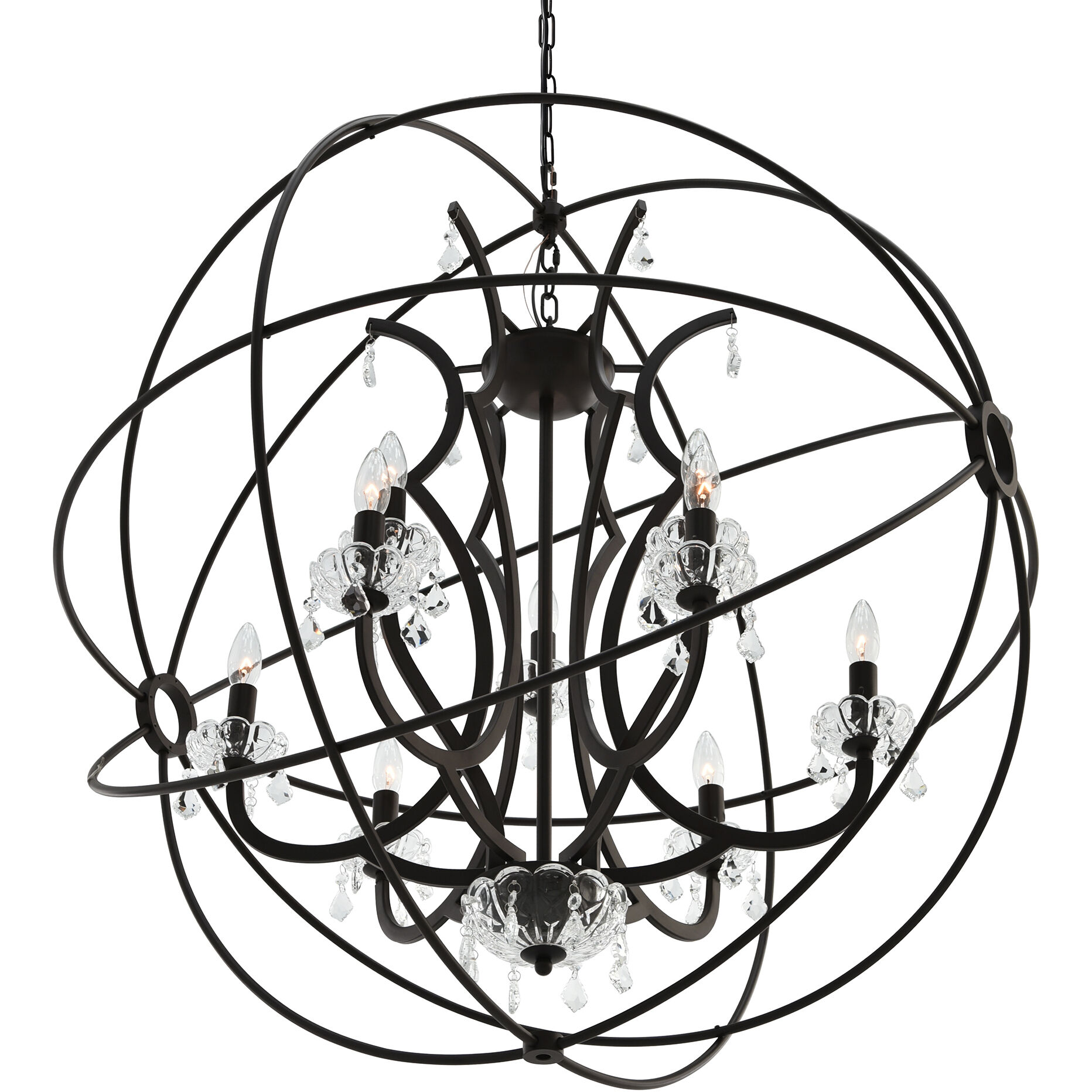 Campechia 9 Light 36 inch Brown Up Chandelier Ceiling Light