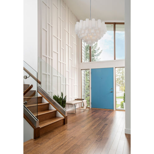 Addis 16 Light 32 inch Polished Chrome Chandelier Ceiling Light in Tronchi Glass White