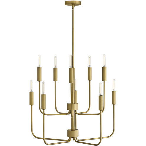 Austen 10 Light 30 inch Lacquered Brass Chandelier Ceiling Light