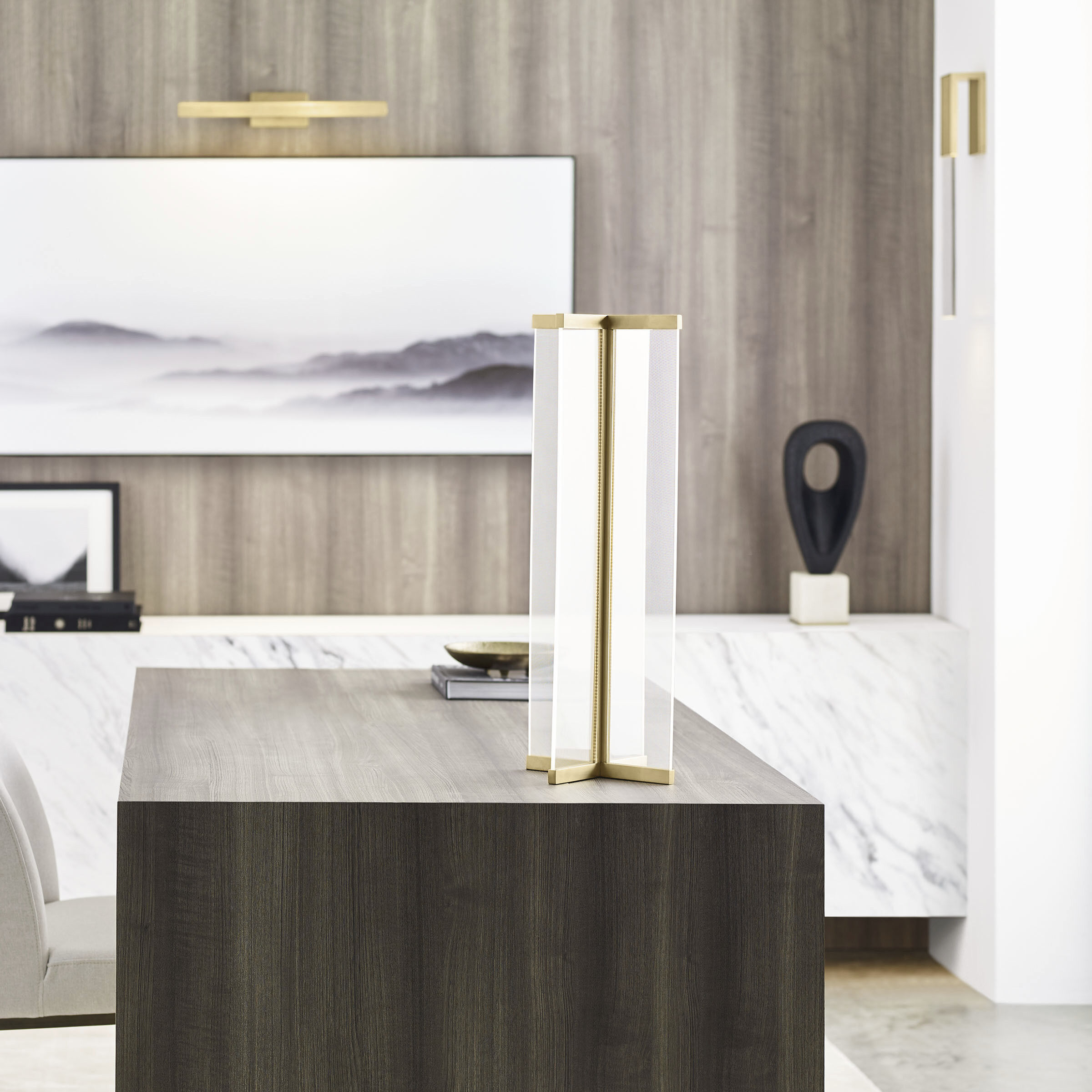 Sean Lavin Rohe 24.7 inch 24.9 watt Natural Brass Table Lamp Portable Light, Integrated LED