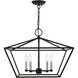 Devone 5 Light 22 inch Black with Brushed Nickel Accents Chandelier Ceiling Light