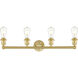 Edison 4 Light 27 inch Satin Gold Bath Vanity Light Wall Light