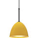 Classic 1 Light 9.6 inch Black and Canary Yellow Large Pendant Ceiling Light
