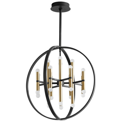 Nero 24 Light 24 inch Black/Aged Brass Chandelier Ceiling Light