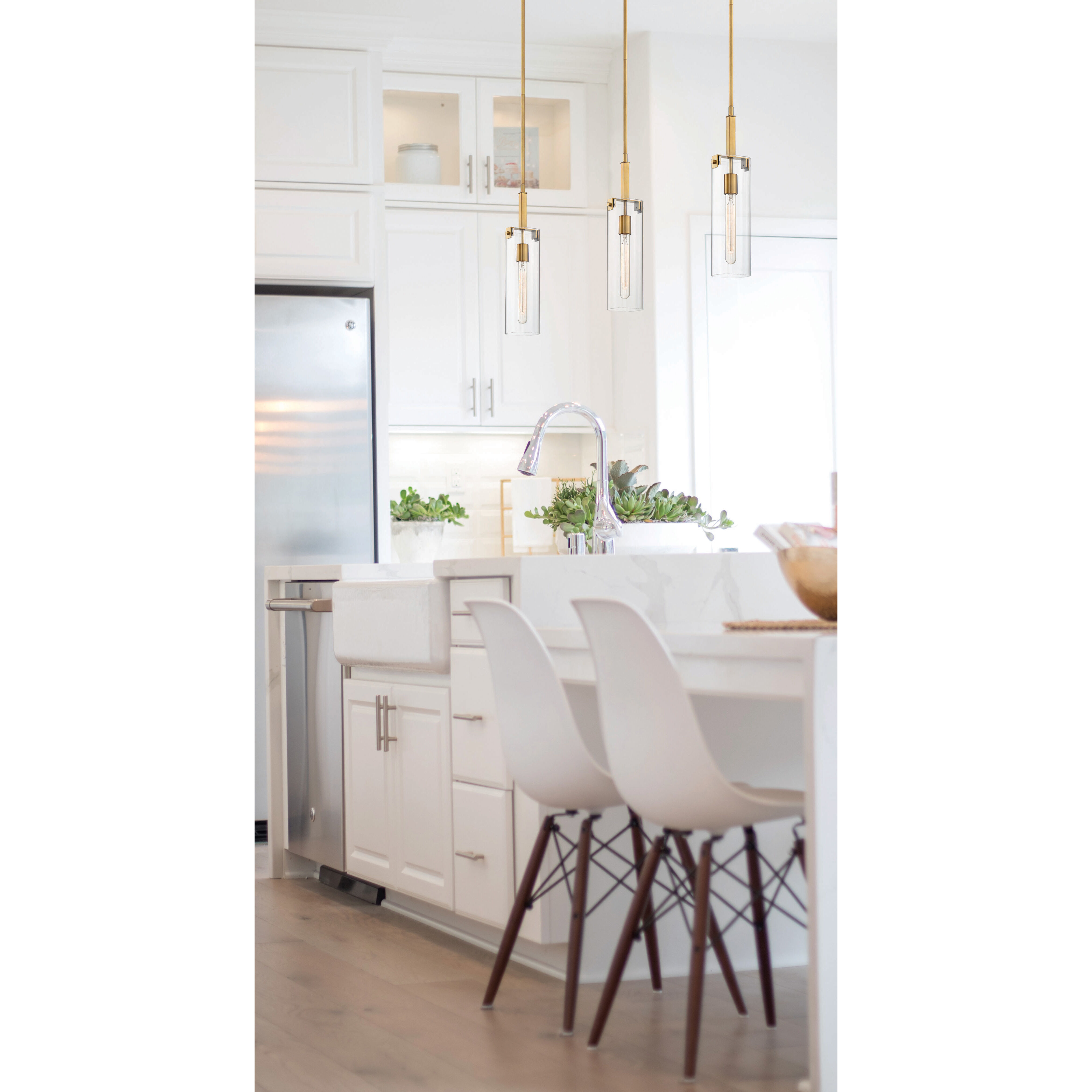 Winfield 1 Light 5.13 inch Warm Brass Mini-Pendant Ceiling Light, Essentials