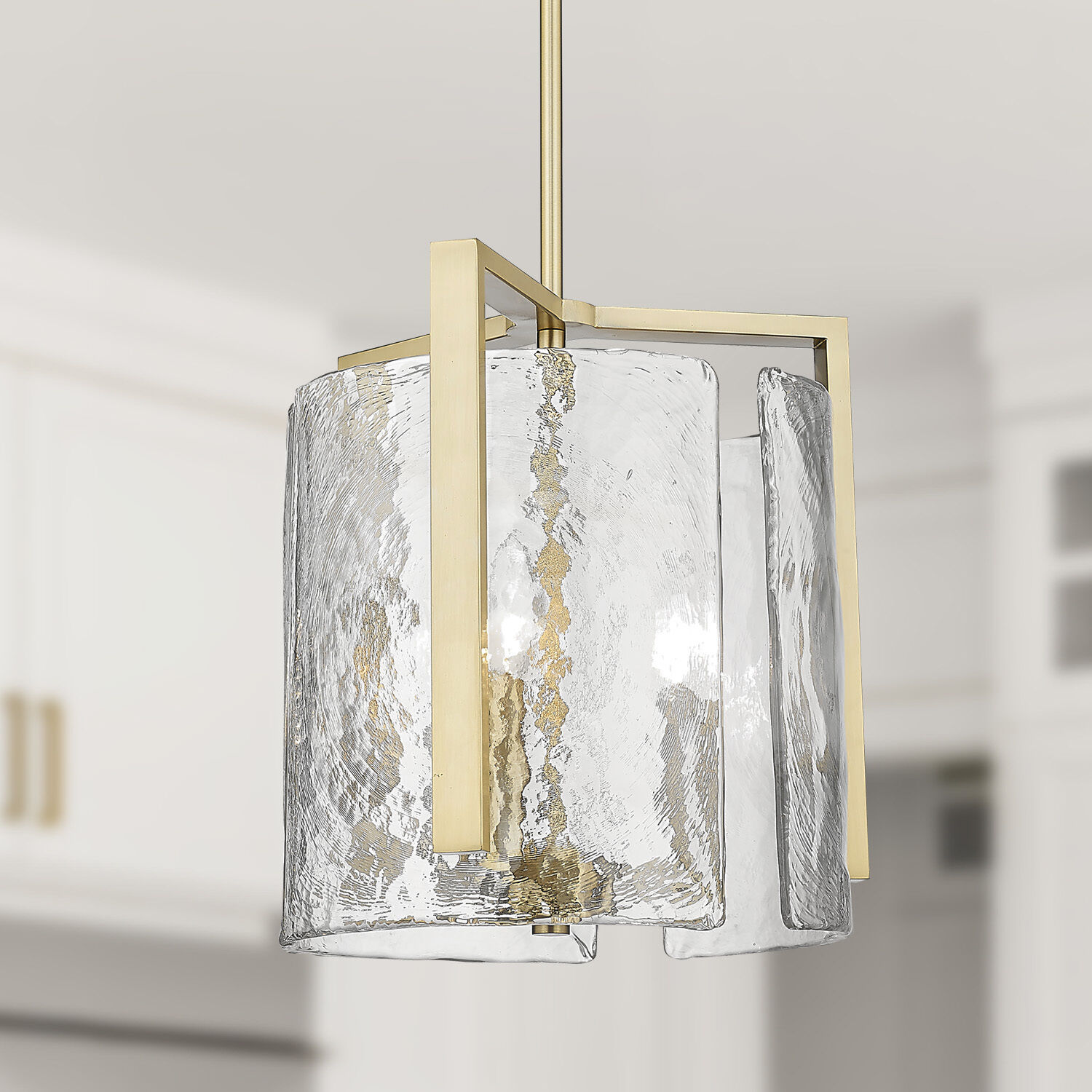 Aenon 3 Light 13 inch Brushed Champagne Brass Pendant Ceiling Light