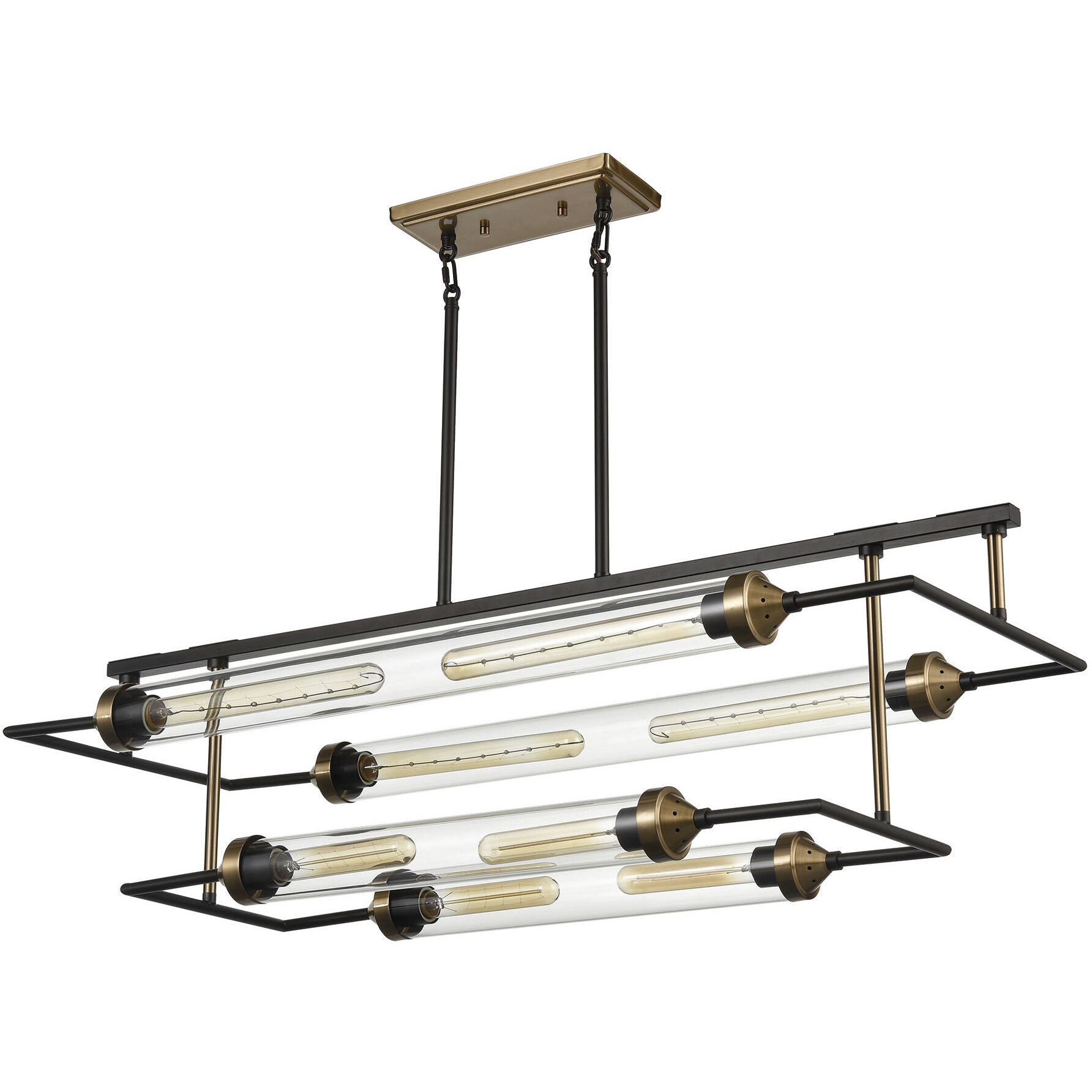 North By North East 8 Light 40 inch Oil Rubbed Bronze Linear Chandelier Ceiling Light