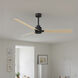 Atlas Alessandra 56 inch Matte Black with Light Maple Tone Blades Transitional Ceiling Fan