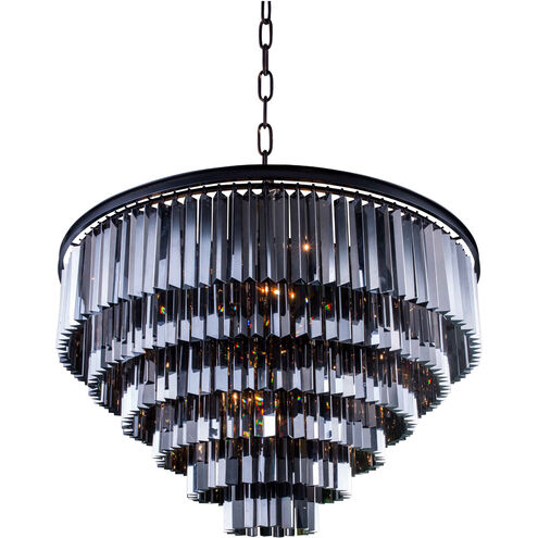 Sydney 33 Light 44 inch Matte Black Pendant Ceiling Light in Silver Shade, Urban Classic
