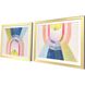 Beamed Pink and Blue and Green and Yellow Framed Art