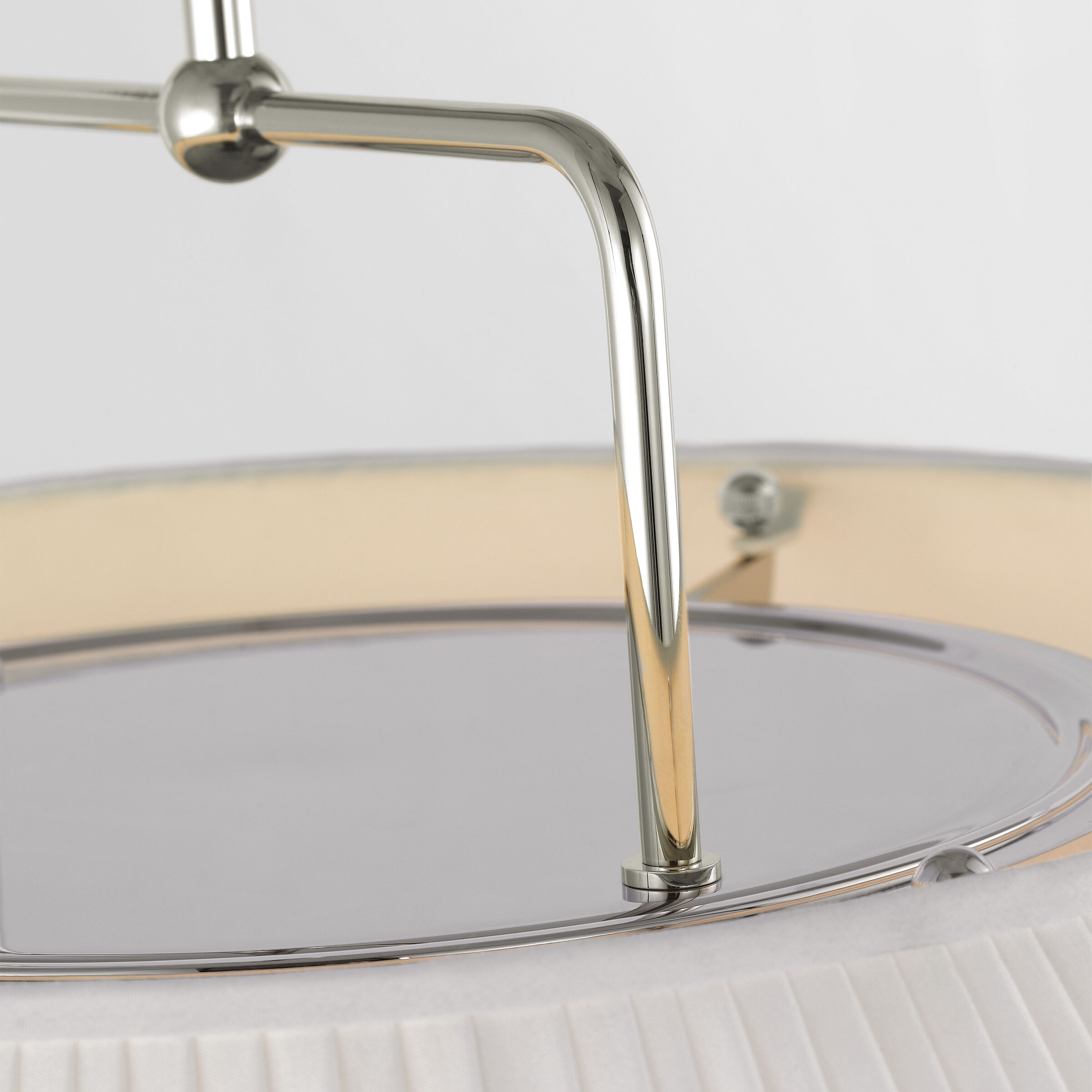 Amber Lewis Serrato LED 32.5 inch Polished Nickel Hanging Shade Ceiling Light