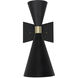 Ariel 1 Light 8 inch Matte Black Sconce Wall Light