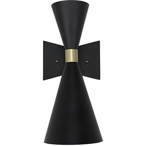 Ariel 1 Light 8 inch Matte Black Sconce Wall Light