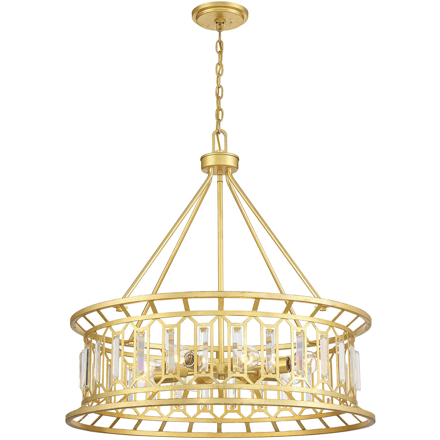 Daintree 8 Light 30 inch True Gold Pendant Ceiling Light