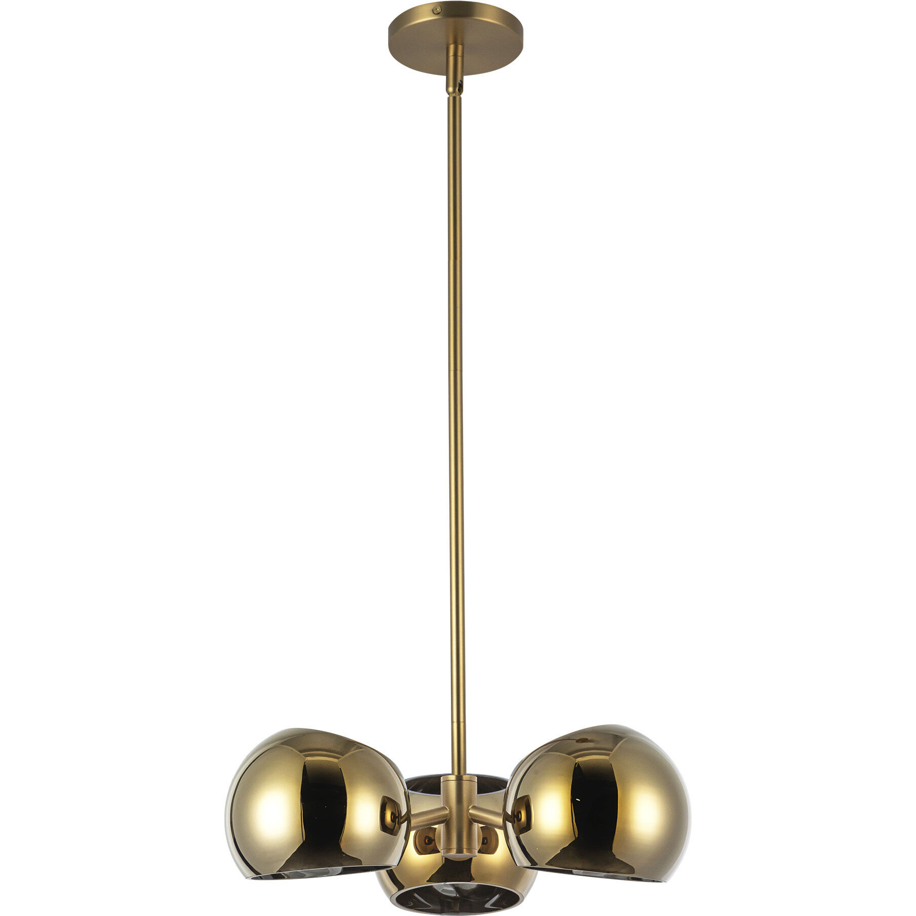 Alora Mood Willow 3 Light 16 inch Brushed Gold/Copper Glass Pendant Ceiling Light
