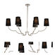 Sophia Island Linear Ceiling Light in Polished Nickel, Black